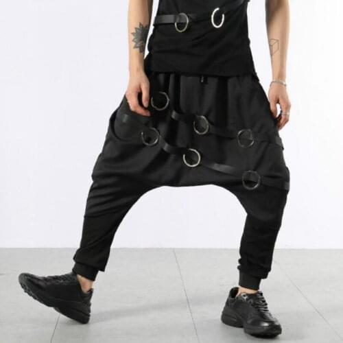 New Trousers Small Feet Nightclub Men Original Personality Trend Heavy Metal Flying Squirrel Pants Hair Stylist Low Crotch Pants