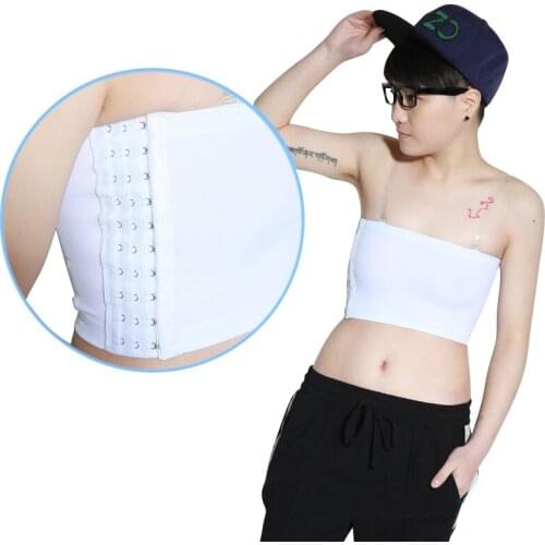 Chest binder Strapless tomboy buckle short breast binder trans vest casual bust shapers corset tee Super flat bra Les Lesbian