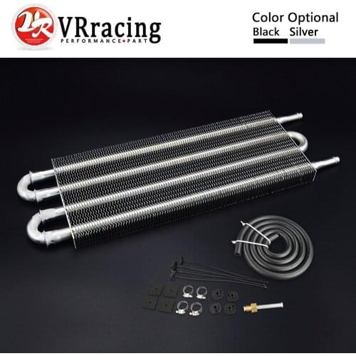 VR - Universal 305X127X19.05 4 Row Aluminum Remote Transmission Oil Cooler Kit/Auto-Manual Radiator Converter VR7432