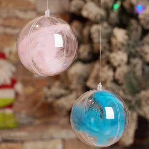 10 Pcs Clear Plastic Fillable Ornaments Ball for Christmas New Year Gift Present Box Wedding Party Home Decor 4-Inch
