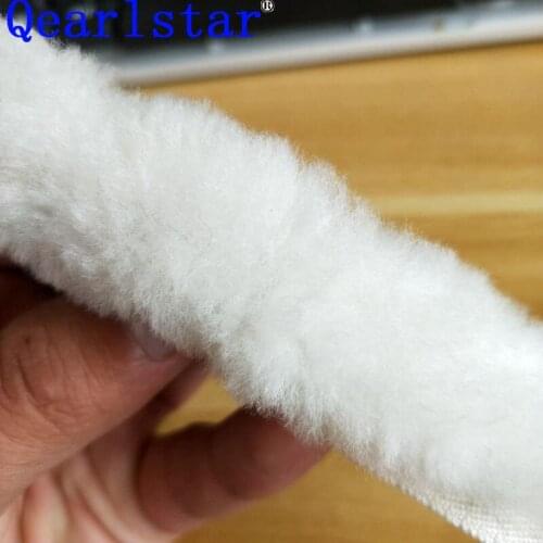 Qearlstar 100% Natural Thickened Wool Trims Furry Clothes Accessories Genuine Wool Strips For Coat Hood Hat DIY Sewing WLC1911