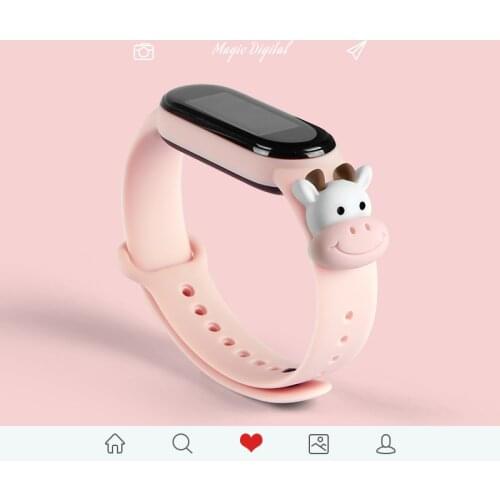 For Mi Band 6 5 4 3 Strap Doll Patch Silicone Strap Smart Bracelet Belt Cute Replacement For XiaoMi band 6 5 4 3 Strap Wristband