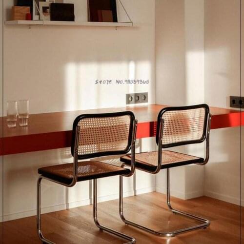 Rattan Chair Nordic Backrest Home Designer Dining Chair Medieval Chair Net Red Cafe Hotel Leisure Ins Chair