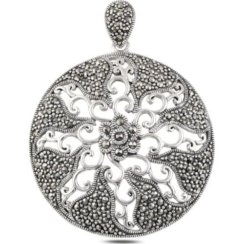 Silver 925 Sterling Marcasite Pendant