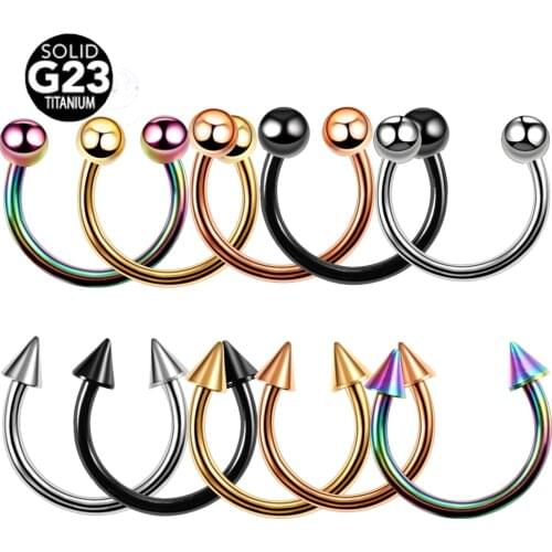 1PC G23 Titanium Ear Piercing Nose Rings Helix Piercings Labret Septum Piercings Nose Lip Eyebrow Ear Piercings CBR Body Jewelry