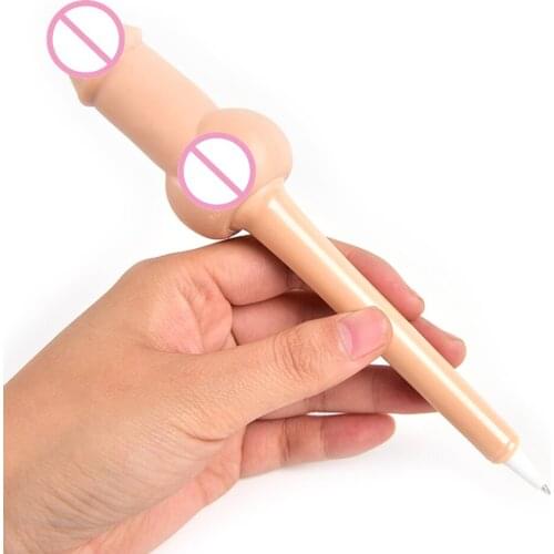 1pcs Funny Ballpoint Pen Decompression Silicone Penis Ballpiont Pen Adult Writing Gifts Office Stationery Supplies