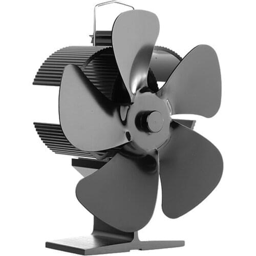 Fireplaces Fan Aluminum Alloy 5-blade Heat Powered Stove Fan Log Wood Burner Home Eco Friendly Quiet Stove Fan Efficient
