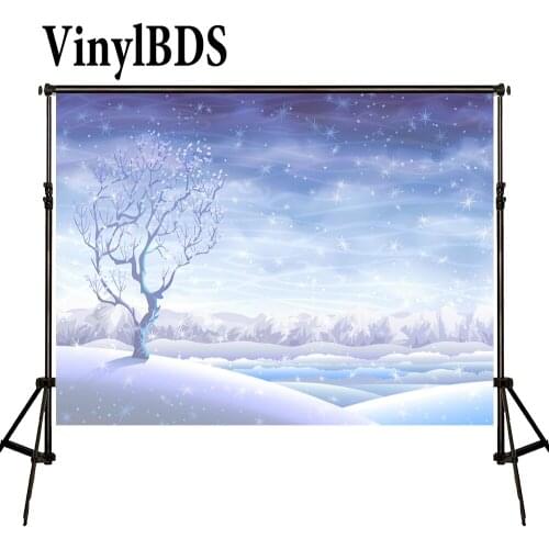 VinylBDS Photo Background Christmas Backdrop Blue Fairy Tale World Backdrops Newborn Winter Snow Photo for Children Studio