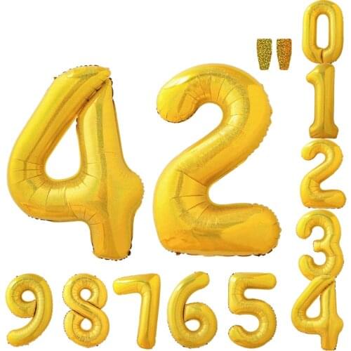 40 inch golden number balloon golden laser aluminum foil balloon festival wedding atmosphere decoration birthday party balloon