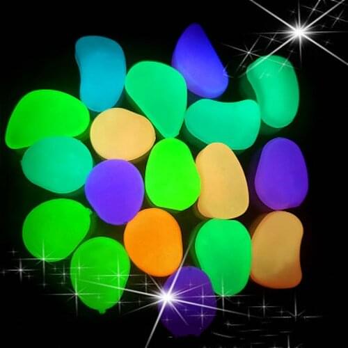 10PCS Glow in the Dark Garden Pebbles Glow Stones Rocks for Walkways Garden Path Patio Lawn Garden Yard Decor Luminous stones