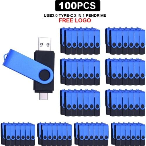100pcs/lot USB Flash Drive Stick 128G 64GB Customize logo 32GB 16G cle usb 64G Pendrive USB2.0 Type c Flash USB For photography