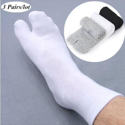 3 Pairs Unisex Cotton Ninja Socks Flip Flop Slipper Sandal Split 2 Toe Tabi Foot Finger for Men Women