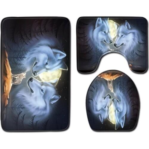 3pcs Absorbent Bath Mat Set Toilet Rugs Shower Room Bathroom Carpet Rug Toilet Pedestal Rug BathRoom Decor Foot Mat