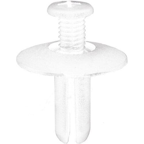 50Pcs Auto Bumper Fender 8mm Hole White Plastic Fastener Large Screws Cover Clip Mudguard Rivet Clamp