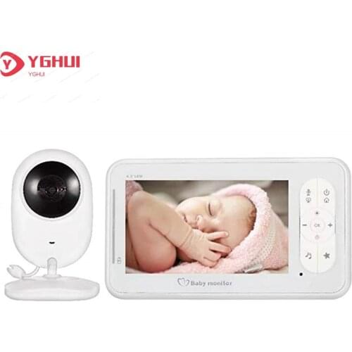 4.3 Inch Wireless Video Color Baby Monitor High Resolution Baby Nanny Security Camera Night Vision Temperature Monitoring