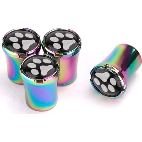 4pcs/set Alloy Cute Cat Paw Print Car Wheel Tires Valves Tyre Stem Air Caps Car Interior Accessories for Jeep Compass for Fiat