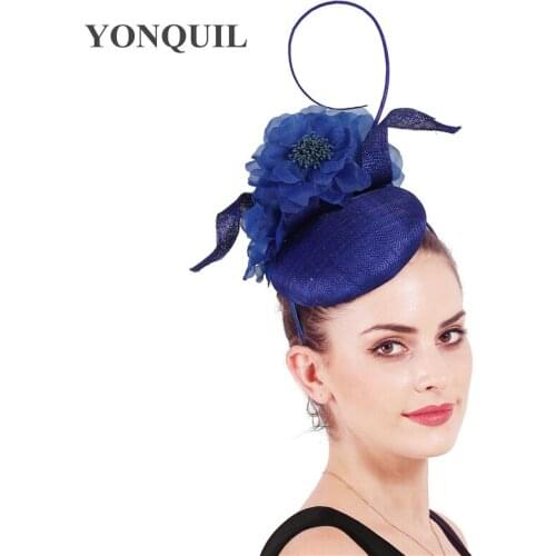 4-Layer Sinamay Wedding Hat Bridal Nice Fascinators Fashion Flower Hats For Women Ladies Marriage Chic Headwear Fancy Feathers