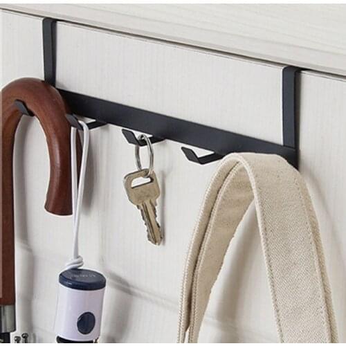 5 Hooks Home Bathroom Organizer Over The Door Rack Clothes Coat Hat Towel Hanger Bathroom Kitchen Holder Hooks Accessories