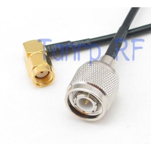 50CM Pigtail coaxial jumper cable RG174 extension cord 20in TNC male plug to RP-SMA male right angle RF connector adapter