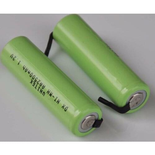 2-5PCS Ni-Mh 1.2V AA rechargeable battery 2500mah nimh cell with welding tabs for Philips Braun electric shaver razor toothbrush