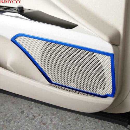 BJMYCYY 4PCS/SET Car door sound stainless steel decorative frame for Toyota camry XV70 2018 2019 2020 accessories