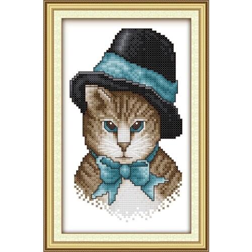 A noble cat(3) cross stitch kits animal cartoon 14ct 11ct embroidery patterns sewing kit DIY handmade needlework decoration plus