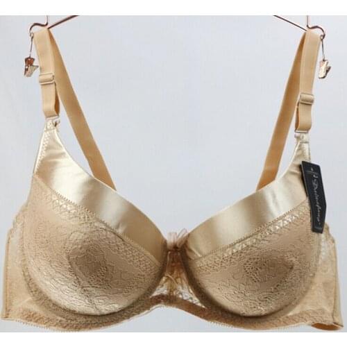 Great size bra 46E 46D 38DD 38D Lingerie 38E 40D 42D 42C 44C 44D 44E glass color white lace push up bras plus size women bra B06