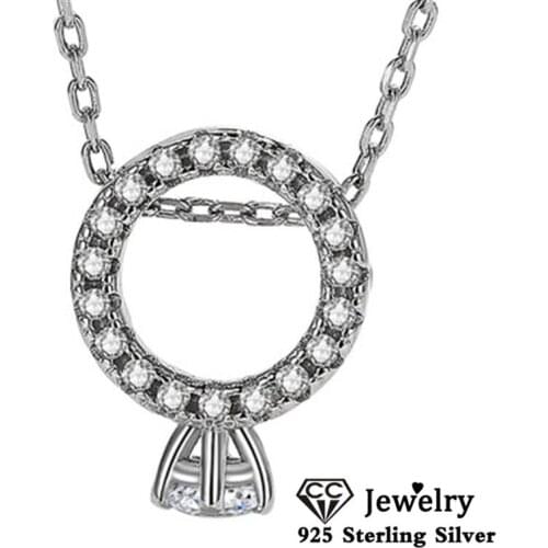 CC Ring Necklace Make a Proposal Fine 925 Silver Engagement Wedding Accessories Pendant Necklace Marriage Drop Shipping CCN291