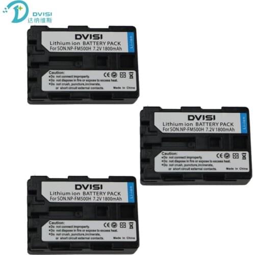 DVISI 3Pc/lot NP-FM500H NP FM500H NPFM500H Rechargeable Battery for Sony Alpha SLT A57 A65 A77 A99 A350 A550 A580 A900