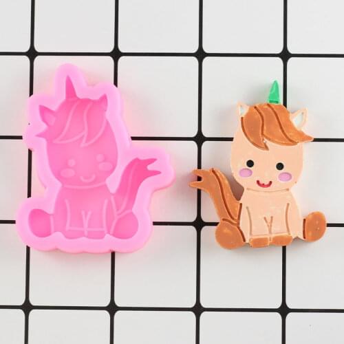 Unicorn Silicone Mold DIY Baby Birthday Cake Decorating Tools Cupcake Topper Fondant Mold Candy Polymer Clay Chocolate Molds