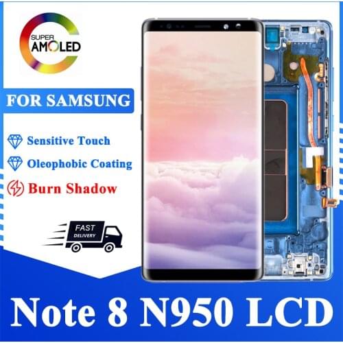 6.3" Super Amoled Burn-in Shadow Screen For Samsung Galaxy Note 8 N9500 N950FD N950U Note8 Lcd Display Touch Screen Repair Parts