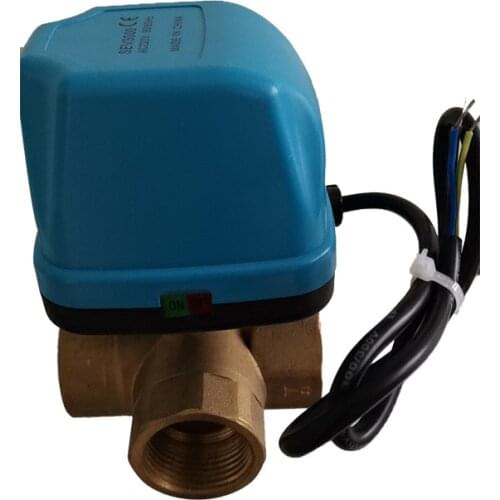 G1-1/4 ''DN32 three Ways 220V Three-wire Two Control Motorized Minitype Brass Ball Valve G Pipe Thread Connect