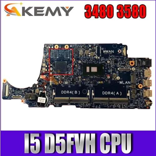 For DELL Latitude 3480 3580 Laptop Motherboard CPU I5 D5FVH 16852-1 BR-03M9H8 04N7MC 02C63C Tested 100% work