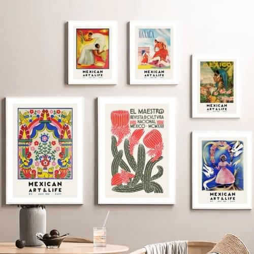 Mexican Artlife Oaxaca Wall Pop Art Canvas Painting Nordic Posters And Prints Wall Pictures For Living Room Mexico Style Decor