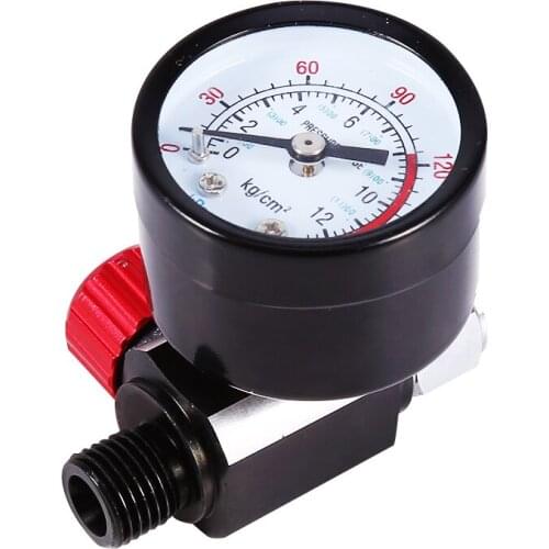 1/4'' Mini BSP HVLP Spray Gun Air Regulator With Pressure Gauge Diaphragm Control