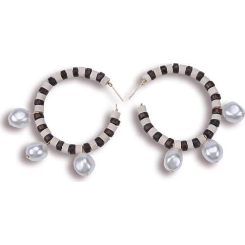 Fashion Polymer Clay Soft Pottery C Shape Drop Earrings Women Big Circle Geometric Statement Ethnic ZA Earring Jewelry 2020 New