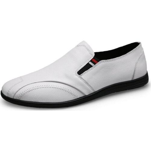 Spring And Summer Mens Fashion Casual Leather Shoes British Trendy Shoes All-match Personality Lazy Shoes Peas Shoes