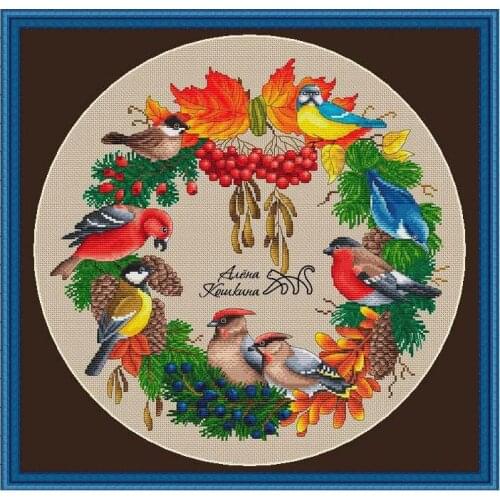 DIY Cross Stitch Kit Packages Counted Cross-Stitching Kits New Cross stich Painting Christmas Wreath