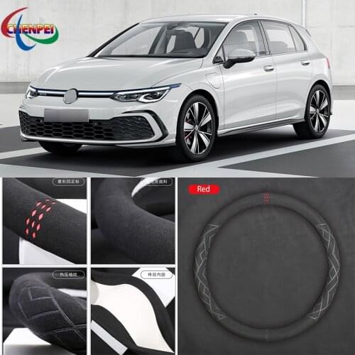 Non-Slip Breathable Car Suede Steering Wheel Cover For Volkswagen Series Tiguan Golf POLO Touareg Jetta Car Interior Accessories