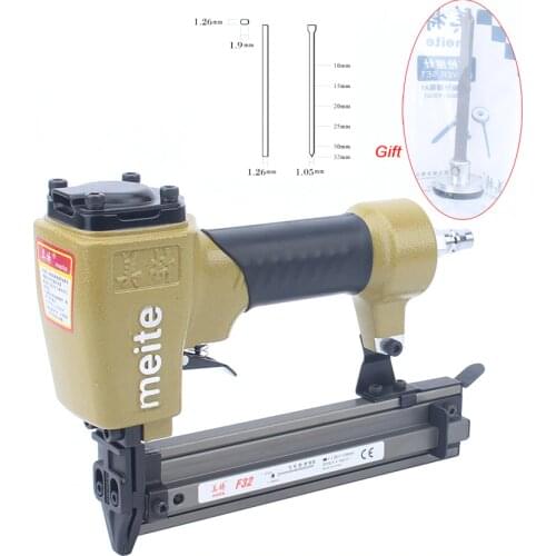 Meite F32 Pneumatic Brad Nailer Gun Air Stapler Tools for Decoration/Leather/Shoes