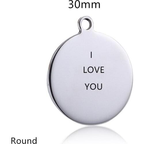 Gift women Geometric Stainless Steel Dog Tag Pendant Necklace Customize Logo English alphabet family Name photo birthday jewelry