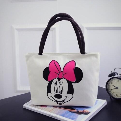 Disney Cartoon Canvas Printed Casual Bag Student Lunch Bag Boys and Girls Shoulder Handbags