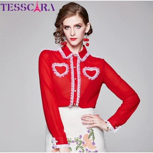 Женские модные рубашки TESSCARA China At AliExpress