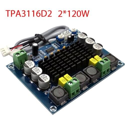 TPA3116D2 XH-M543 Dual-Channel Stereo High Power Digital Audio Amplifier Board 2*120W Amplificador DIY Module 12V-24V