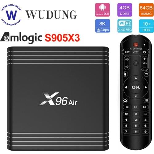 X96 Air Amlogic S905X3 Android 9.0 Smart TV BOX 4G 64GB 32GB Dual Wifi 1080P 4K 60fps 4K HD Online Set Top Box no app include