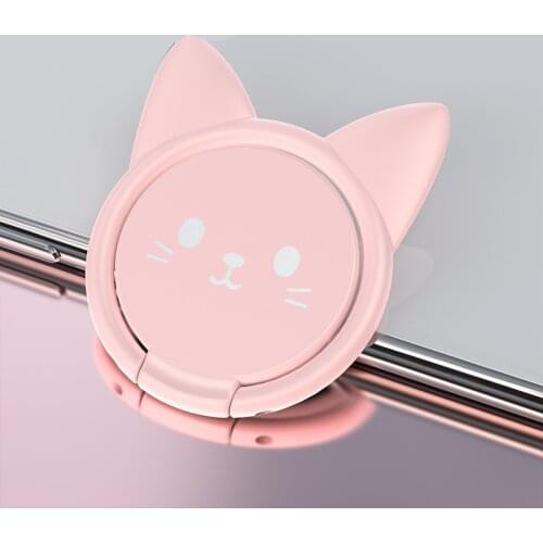 Cat Universal Mobile Phone Holder Stand Magnetic Ring Bracket Car Cute Cat Mobile Phone Bracket Ring Buckle For iPhone Samsung