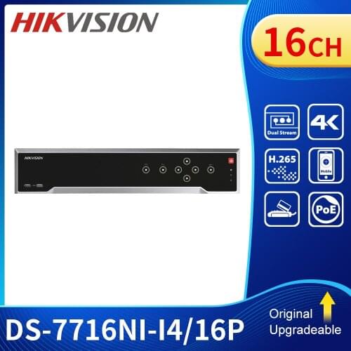 Hik Video Recorder POE 16ch NVR Alarm for Up to 12mp Cameras 4SATA DS-7716NI-I4/16P