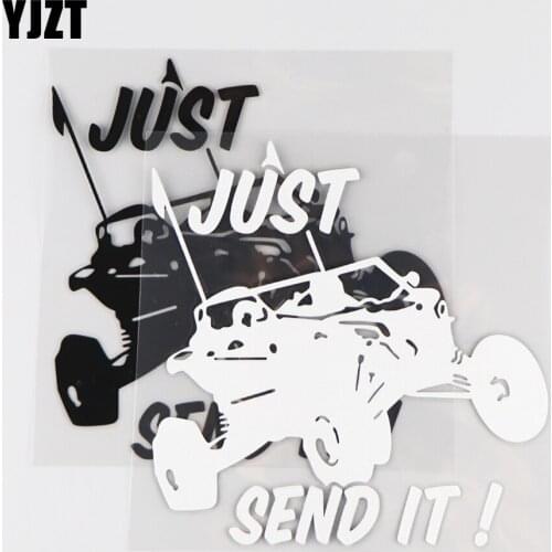 YJZT 13.2×12.9CM JUST SEND IT Funny Creative Decoration Vinyl Decal Car Sticker Black/Silver 4C-0329