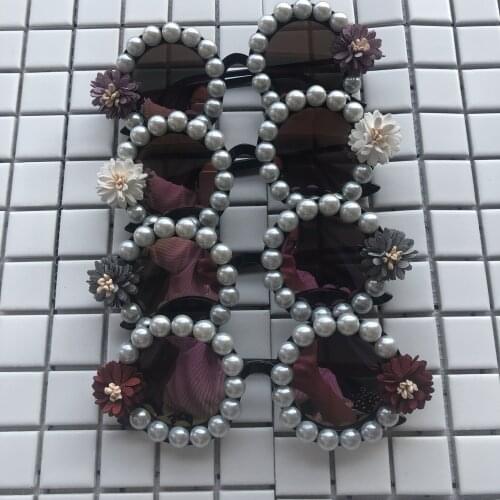 Womens Sunglasses Handmade Half Ribbon Flower Decoration Border Fashion Sunglasses Retro Young Travel Sunglasses UV400