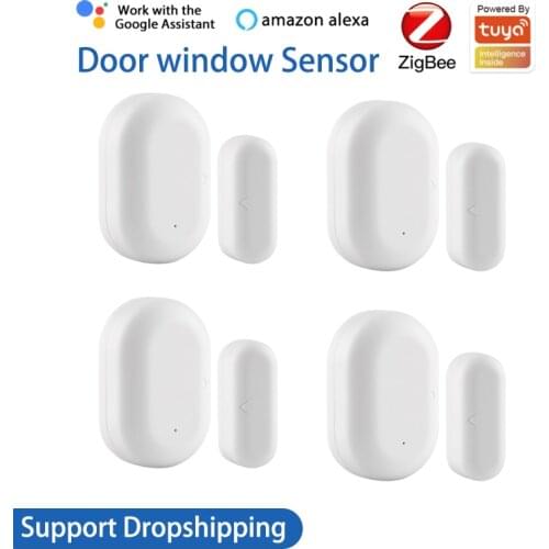 ZigBee Window Door Sensor Detector Smart Life Tuya App Smart Home Security Alarm System Work With Alexa Google Home Assistant